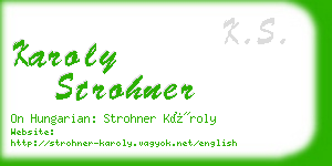 karoly strohner business card